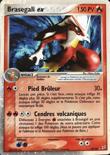 Brasegali ex 89/95 Team magma vs Team Aqua est un moyen simple et original de collectionner votre série préféré. Les cartes sont protégées.