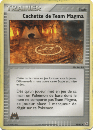 Cachette de Team magma reverse 83/95 Team magma vs Team Aqua est un moyen simple et original de collectionner votre série préféré. Les cartes sont protégées.