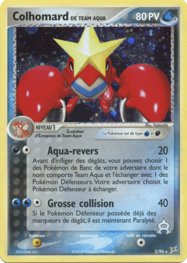 Colhomard Holo 02/95 Team magma vs Team Aqua est un moyen simple et original de collectionner votre série préféré. Les cartes sont protégées.