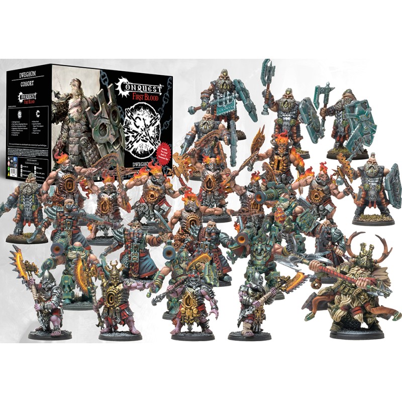 First Blood Cohort - Dweghom est la nouvelle boite de Para-bellum pour jouer à la version escarmouche de leur jeu : Le mode First Blood