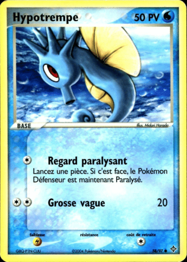 Hypotrempe reverse 58/97 Dragon est un moyen simple et original de collectionner votre série préféré. Les cartes sont protégées.