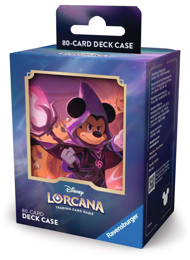 Deck Box Mickey fait partie des nombreux accessoires accompagnant la sortie du chapître 8 de Disney Lorcana Chapitre 8 : Ile d'Archazia