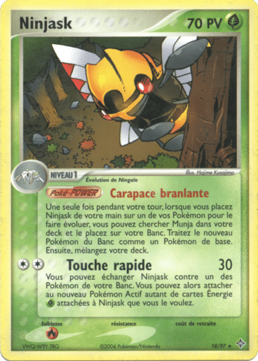 Ninjask reverse 18/97 Dragon est un moyen simple et original de collectionner votre série préféré. Les cartes sont protégées.