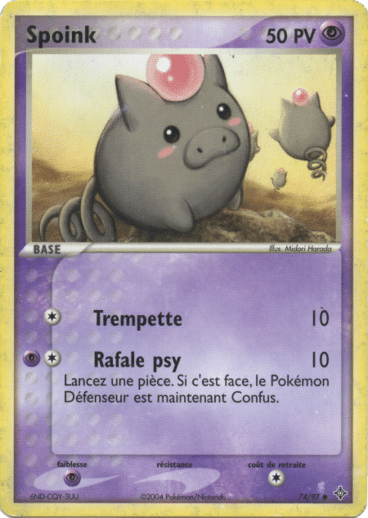 Spoink reverse 74/97 Dragon est un moyen simple et original de collectionner votre série préféré. Les cartes sont protégées.