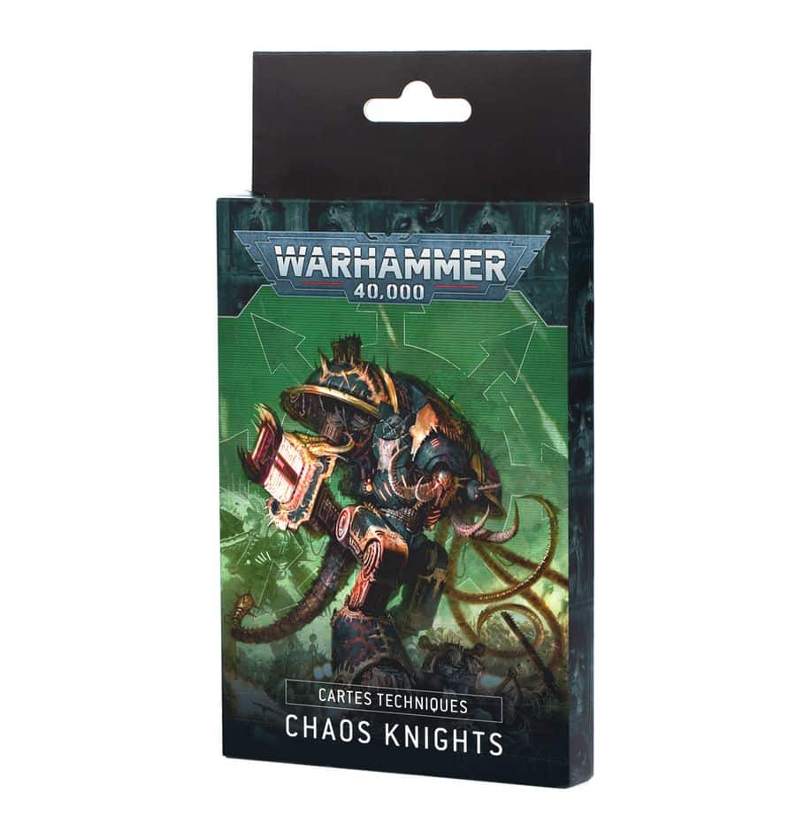 Découvrez les Cartes Techniques Chaos Knight V10 qui accompagne toutes les sorties pour les Chaos Knight et complète son codex