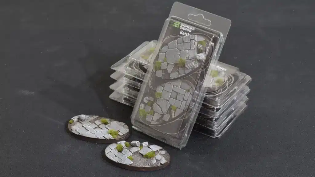 Socles Ovales 90mm Temple est un superbe set socles pour magnifier la peinture de figurines grâce à des socles fait et peint à la main par Gamergrass