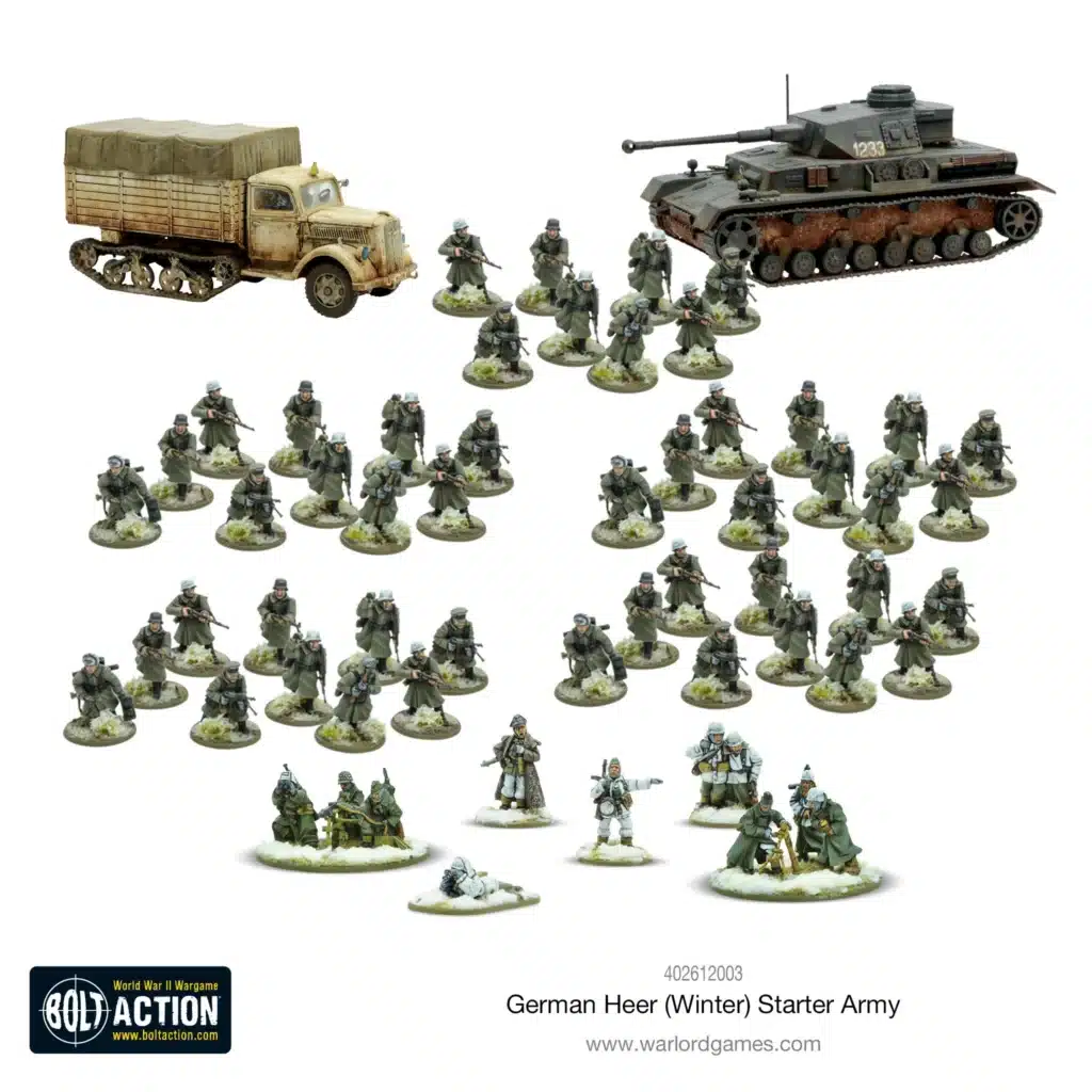 German Heer (Winter) starter army et tous les autres starters vous permettent de revivre la bataille emblématique des Ardennes de la deuxieme guerre mondiale