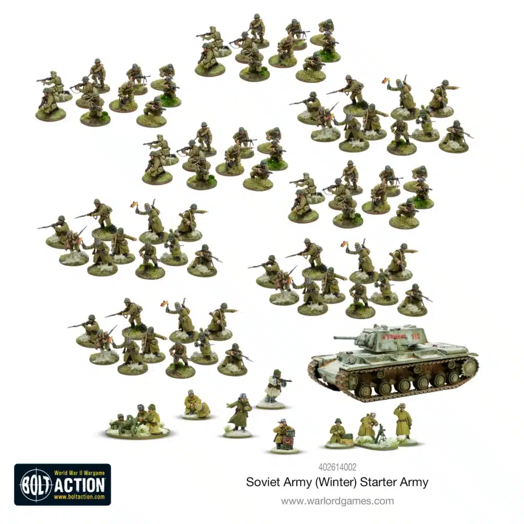 Soviet Army (Winter) starter army et tous les autres starters vous permettent de revivre la bataille emblématique des Ardennes de la deuxieme guerre mondiale