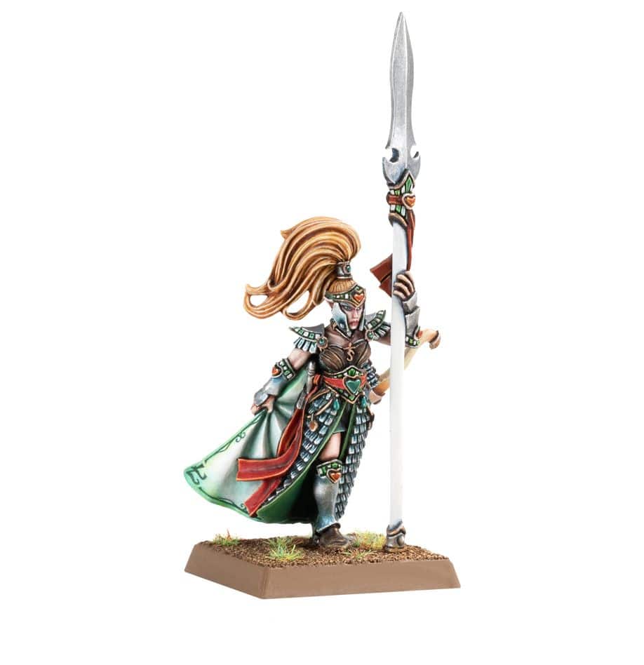 Découvrez les Old World High Elf Realms :Suivante de la Reine Éternelle, un leader ou porte étendard obligatoire dans toute armée de Haut Elfes