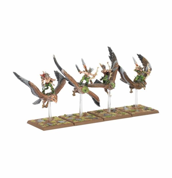 Wood Elf Warhawk riders accompagne les superbes sorties des Wood Elf pour le jeu Warhammer The Old World , cette armée rapide et mortelle