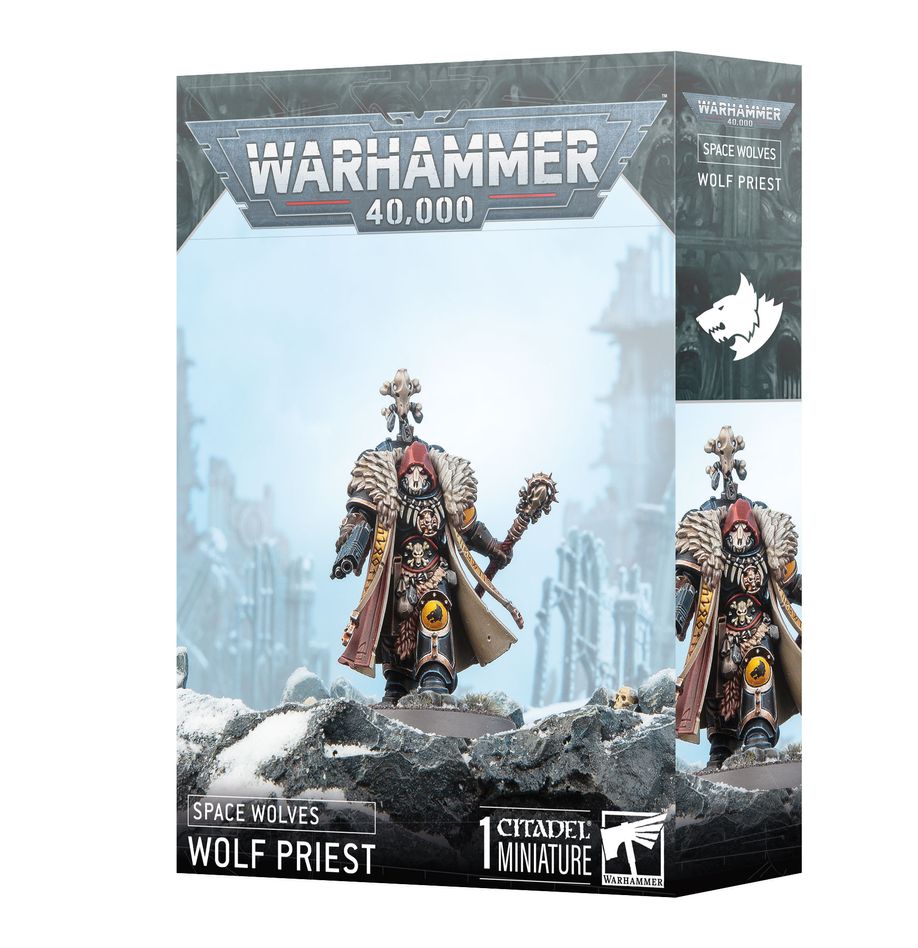 Découvrez le Spaces Wolves Wolf Priest, une pièce maitresse pour votre collection Space Wolves. Un leader parfait pour mener vos unités de Space Wolves
