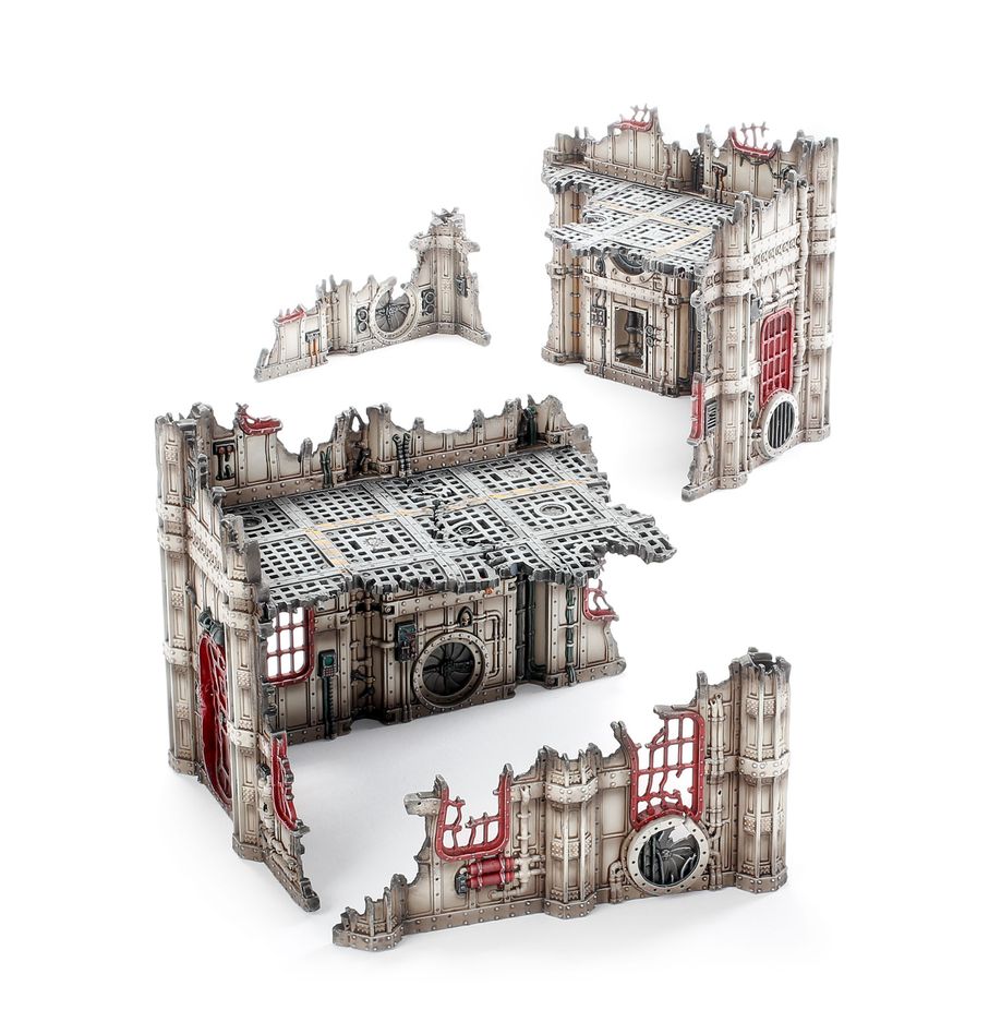 Renforcez votre champ de bataille avec une Battlezone Manufactorum Storage Fane and Sub-Cloister, décors parfait pour remplir votre table de jeu