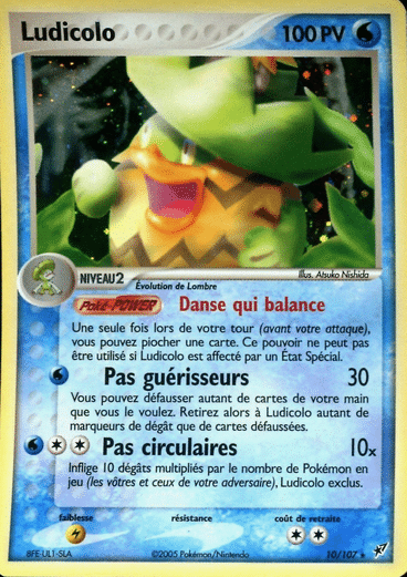 Ludicolo holo 10/107 Deoxys est un moyen simple et original de collectionner votre série préféré. Les cartes sont protégées.