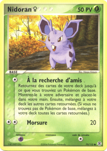 Nidoran reverse 70/112 Rouge Feu Vert Feuille est un moyen simple et original de collectionner votre série préféré. Les cartes sont protégées.