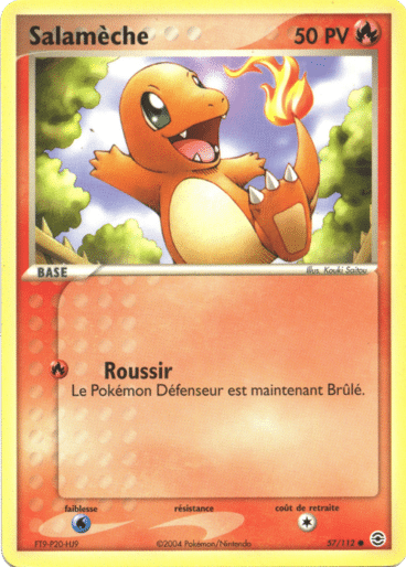 Salameche reverse 57/112 Rouge Feu Vert Feuille est un moyen simple et original de collectionner votre série préféré. Les cartes sont protégées.