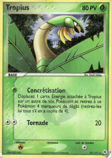 Tropius reverse 27/101 Legendes oubliées est un moyen simple et original de collectionner votre série préféré. Les cartes sont protégées.