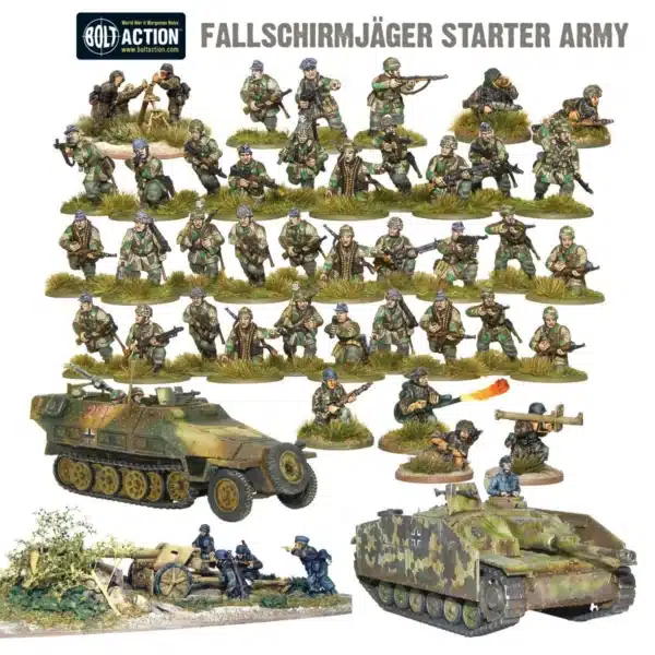 Fallschirmjager Starter Army et tous les autres starters vous permettent de revivre la bataille emblématique des Ardennes de la deuxieme guerre mondiale