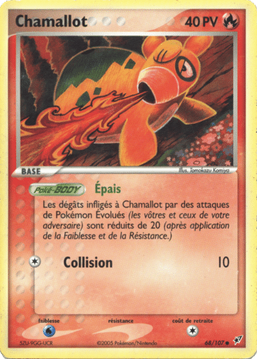 Chamallot reverse 68/107 Deoxys est un moyen simple et original de collectionner votre série préféré. Les cartes sont protégées.