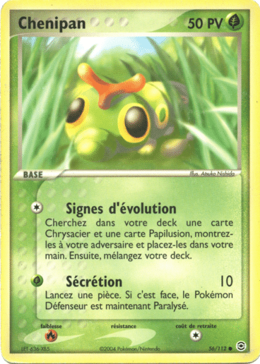 Chenipan reverse 56/112 Rouge Feu Vert Feuille est un moyen simple et original de collectionner votre série préféré. Les cartes sont protégées.
