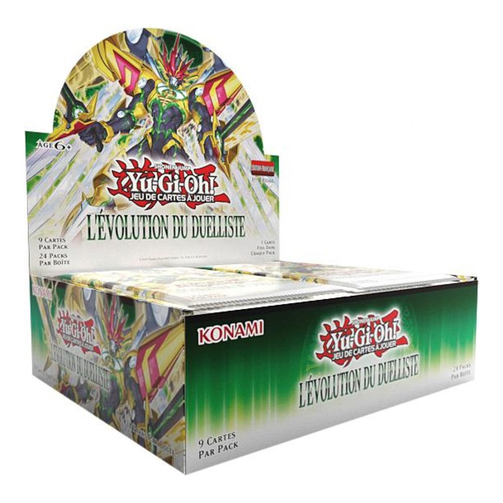 Display de 24 Boosters L'Evolition du Duelliste est la nouvelle extension de Yu-Gi-Oh incluant de nouvelles mécaniques de jeu et toujours de superbes cartes