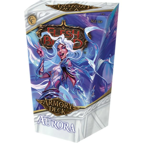 Découvrez le Armory Deck - Aurora , une nouvelle façon de jouer à notre super jeu de cartes Flesh and Blood, ce superbe TCG