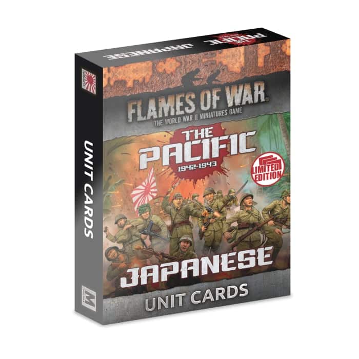 The Pacific: Japanese Units Cards fait partie des nouvelles sorties pour la nouvelle extension de Battlefront pour le jeu Flames of War V4,:Pacific