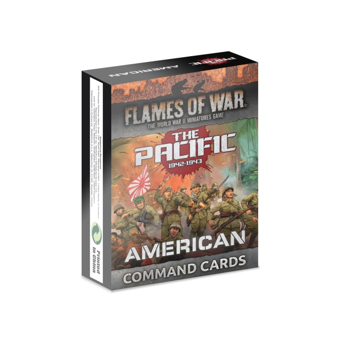 FW258UC The Pacific: American Command Card Pack fait partie des nouvelles sorties pour la nouvelle extension de Battlefront pour le jeu Flames of War V4,:Pacific