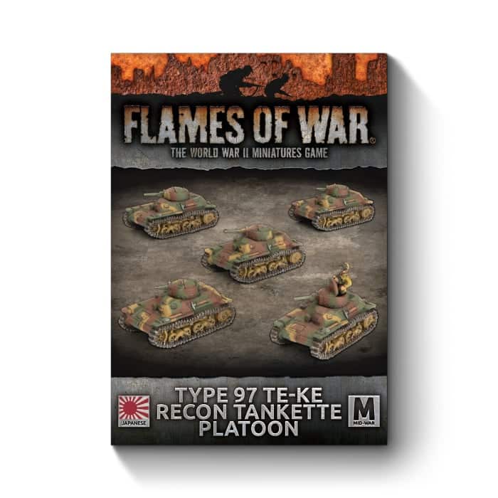 Type 97 Te-Ke Recon Tankette Platoon fait partie des nouvelles sorties pour la nouvelle extension de Battlefront pour le jeu Flames of War V4,:Pacific
