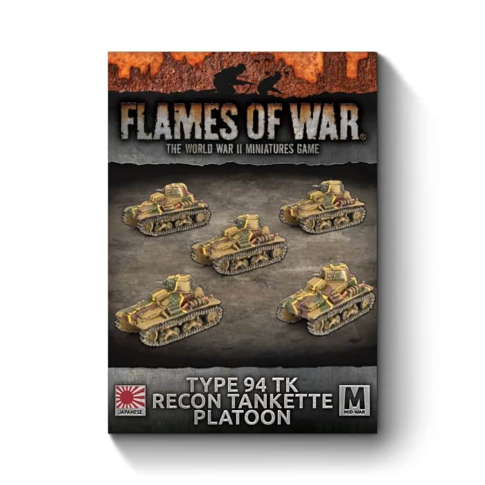 Type 94 TK Recon Tankette Platoon fait partie des nouvelles sorties pour la nouvelle extension de Battlefront pour le jeu Flames of War V4,:Pacific