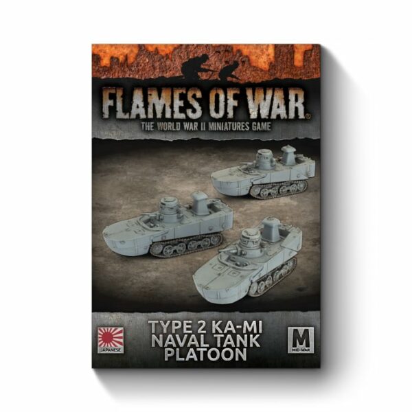 JBX15 Type 2 Ka-Mi Naval Tank Platoon fait partie des nouvelles sorties pour la nouvelle extension de Battlefront pour le jeu Flames of War V4 : Pacific