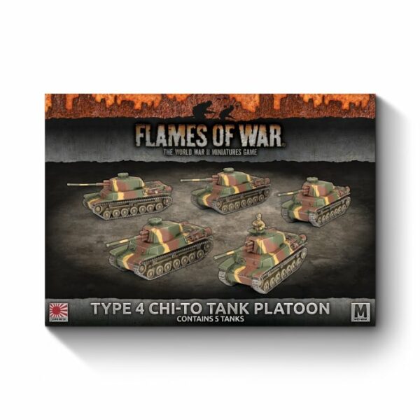 JBX19 Type 4 Chi-To Tank Platoon fait partie des nouvelles sorties pour la nouvelle extension de Battlefront pour le jeu Flames of War V4 : Pacific