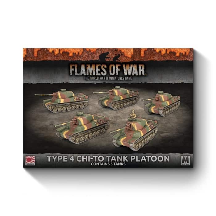 JBX19 Type 4 Chi-To Tank Platoon fait partie des nouvelles sorties pour la nouvelle extension de Battlefront pour le jeu Flames of War V4 : Pacific