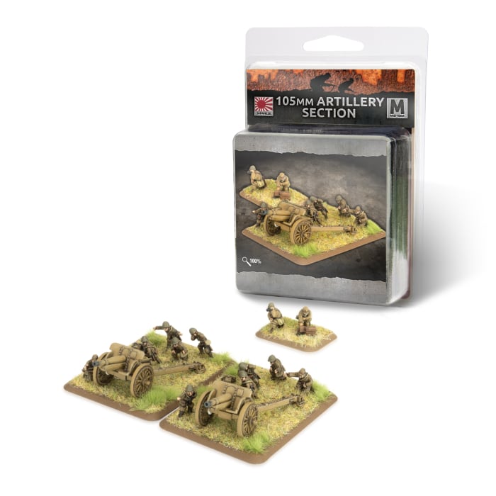 JP576 105mm Field Artillery Section fait partie des nouvelles sorties pour la nouvelle extension de Battlefront pour le jeu Flames of War V4 : Pacific