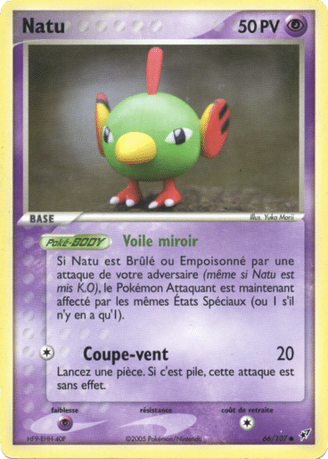 Natu reverse 66/107 Deoxys est un moyen simple et original de collectionner votre série préféré. Les cartes sont protégées.