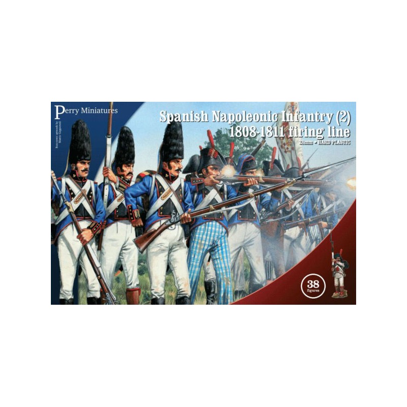 Napoleonic Spanish infantry Firing Line est l'une des superbes boites d'infanterie des frères Perry pour revivre les grandes campagnes napoléonnienes