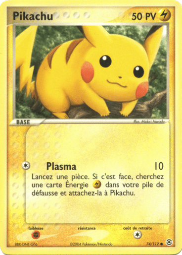 Pikachu 74/112 Rouge Feu Vert Feuille est un moyen simple et original de collectionner votre série préféré. Les cartes sont protégées.
