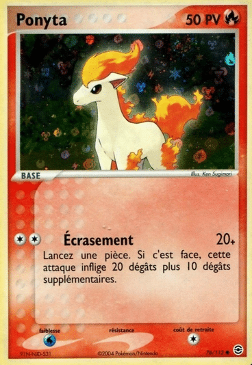 Ponyta revers 76/112 Rouge Feu Vert Feuille est un moyen simple et original de collectionner votre série préféré. Les cartes sont protégées.