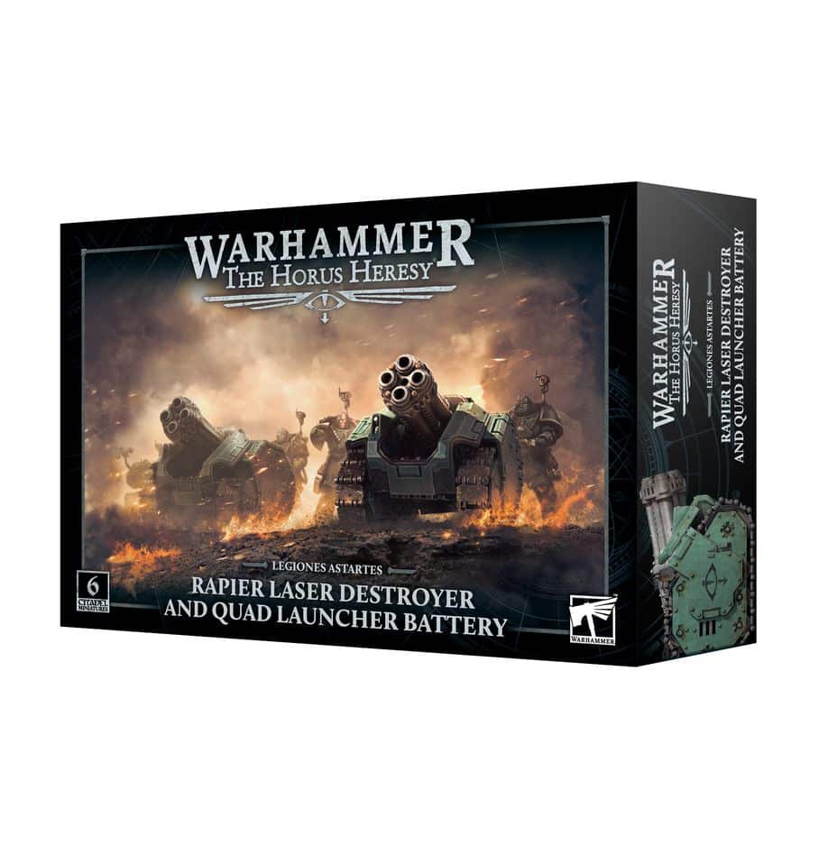 Horus Heresy Rapier Laser Destroyer fait partie des sorties qui accompagnent les nouveautées des armées Astartes de notre empereur