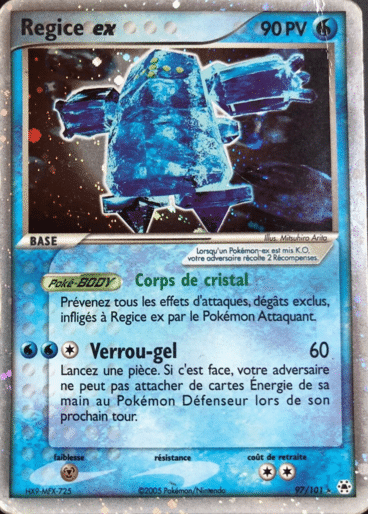 Regice ex 97/101 Legendes oubliées est un moyen simple et original de collectionner votre série préféré. Les cartes sont protégées.
