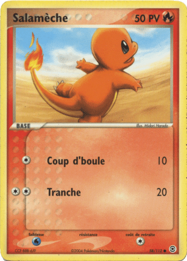 Salameche reverse 58/112 Rouge Feu Vert Feuille est un moyen simple et original de collectionner votre série préféré. Les cartes sont protégées.