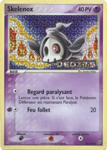 Skelenox reverse 58/107 Deoxys est un moyen simple et original de collectionner votre série préféré. Les cartes sont protégées.