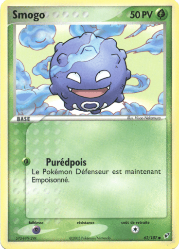 Smogo reverse 62/107 Deoxys est un moyen simple et original de collectionner votre série préféré. Les cartes sont protégées.