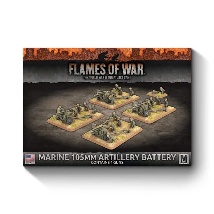 UBX101 Marine 75mm Artillery Battery fait partie des nouvelles sorties pour la nouvelle extension de Battlefront pour le jeu Flames of War V4,:Pacific