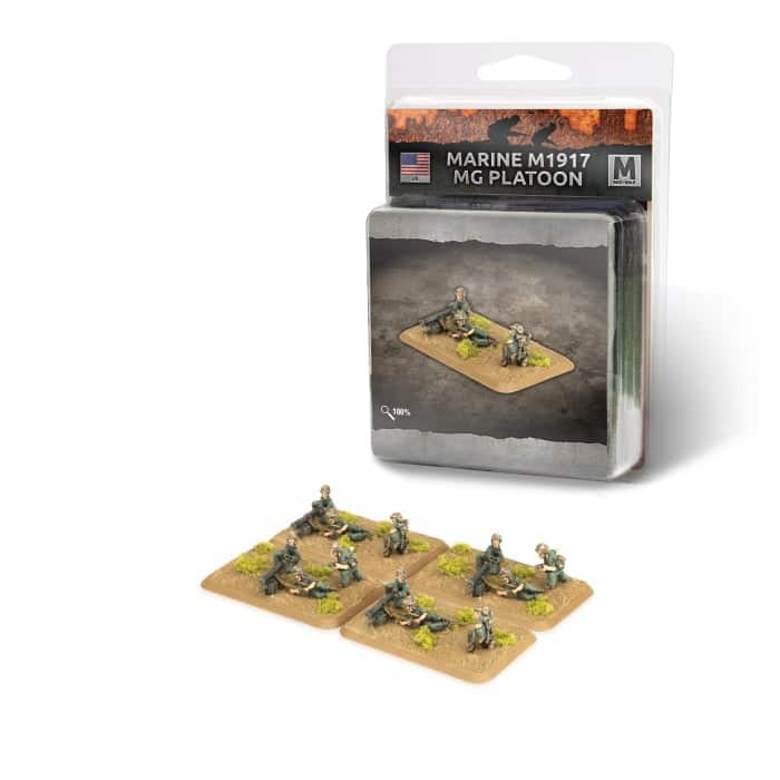 US814: Marine M1917 MG Platoon fait partie des nouvelles sorties pour la nouvelle extension de Battlefront pour le jeu Flames of War V4,:Pacific