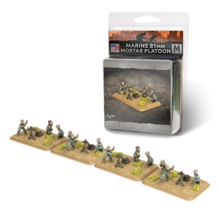 US815: Marine 81mm Mortar Platoon fait partie des nouvelles sorties pour la nouvelle extension de Battlefront pour le jeu Flames of War V4,:Pacific