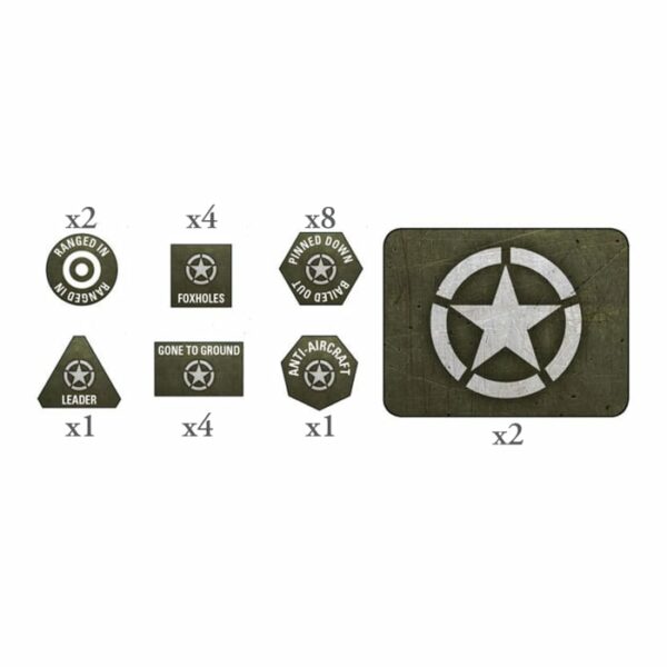 US907 American Late War Token fait partie des nouvelles sorties pour la nouvelle extension de Battlefront pour le jeu Flames of War V4,:Pacific