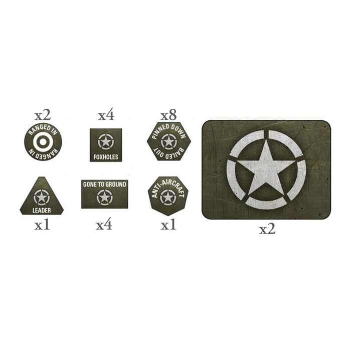 US907 American Late War Token fait partie des nouvelles sorties pour la nouvelle extension de Battlefront pour le jeu Flames of War V4,:Pacific