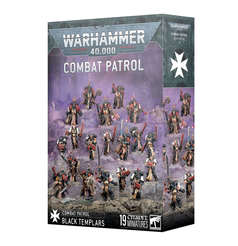 Priez l'Empereur-Dieu, entrez dans la bataille avec la Combat Patrol Black Templars V10. Ce set vous fournit toutes les unités nécessaires pour débuter