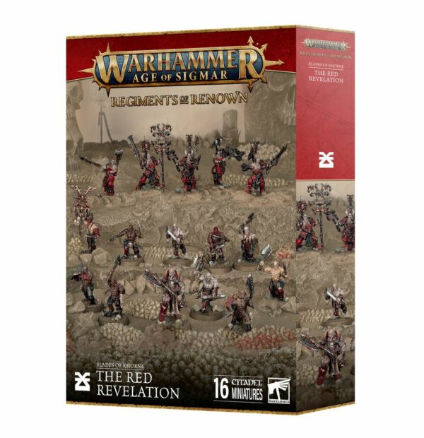 Découvrez la The Red Revelation, le régiment de renom pour les Blades Of Khorne, parfait pour commencer ou compléter votre force d'assaut brutale