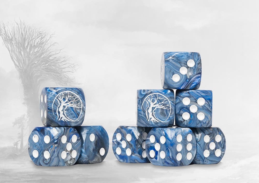 Nords Logo on Blue Marbled Dice est la nouvelle boite de Para-bellum d'accessoires qui facilitera vos parties de ce superbe jeu de figurines
